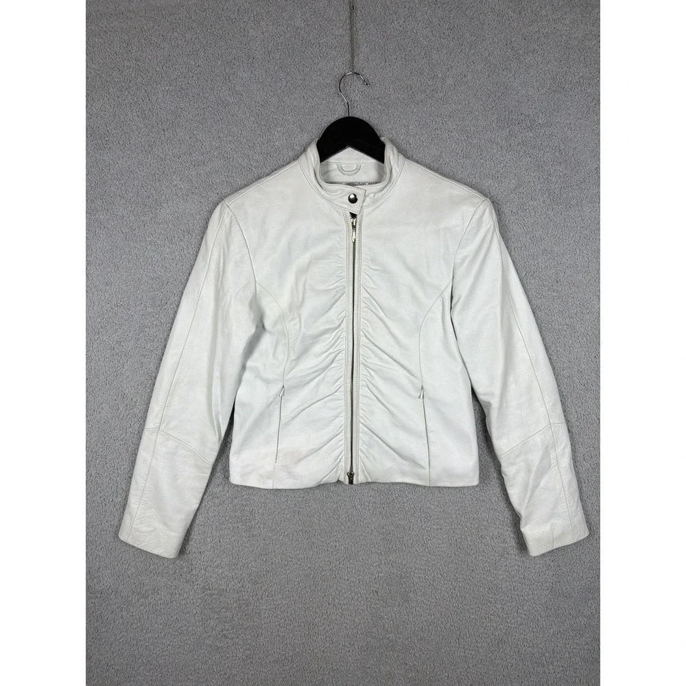 Vintage Y2K Wilsons Leather Maxima Cafe Racer Motorcycle Jacket Womens Size S - Picture 1 of 9